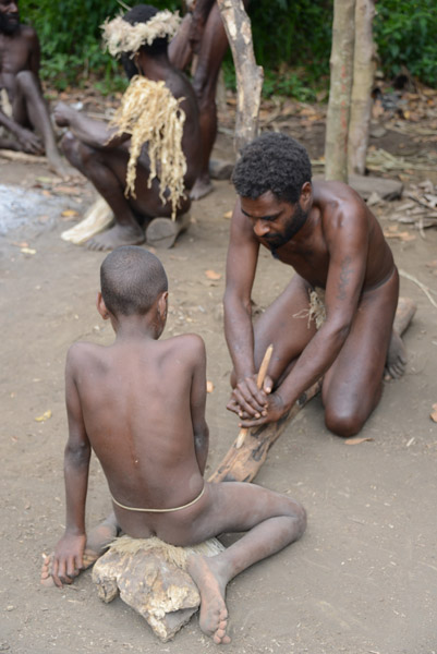 A demonstration for us, making fire