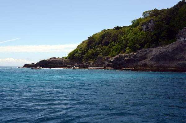 A couple of other boats are already at the Blue Cave
