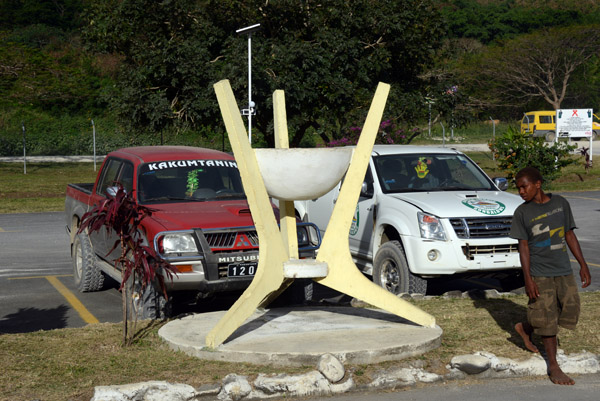 Sculpture outside Tanna's airport