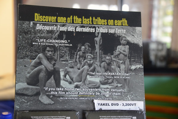 For sale back at the lodge (and at the airport), a DVD documentary on the Yakel tribe