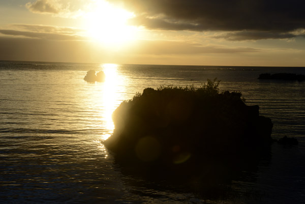 Sunset from the beach at Blue Hole, Tanna