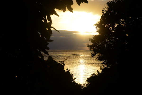 Sunset from the beach at Blue Hole, Tanna