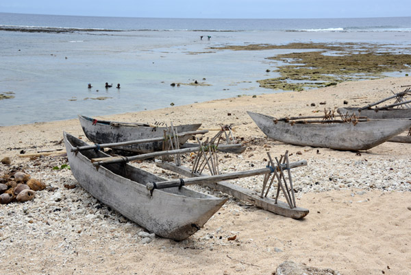 Vanuatu outrigger canoes near Lenakel