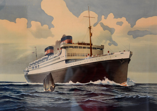 Painting of the S.S. President Coolidge, now Vanuatu's leading dive site