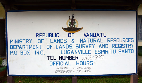 Republic of Vanuatu - Ministry of Lands & Natural Resources