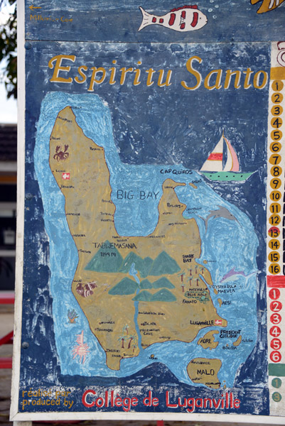 Map of the island of Espiritu Santo