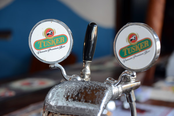 Tusker on draft - only at Club Aqua (when the ship comes in from Port Vila)
