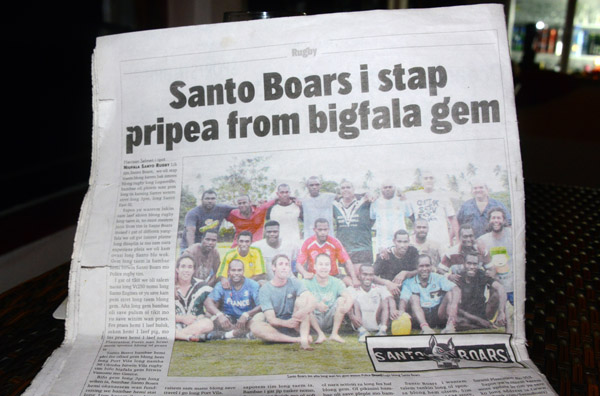 My host from The Espiritu coaching the local team, the Santo Boars