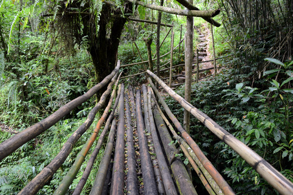 Crossing the Bamboo Bridge on the Millennium Cave Tour