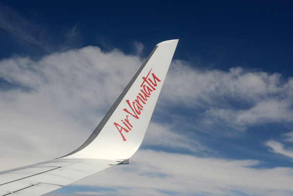 Winglet of Air Vanuatu B737 over the Coral Sea