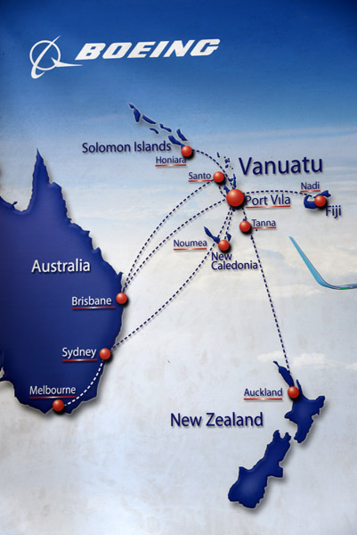 Air Vanuatu international route map