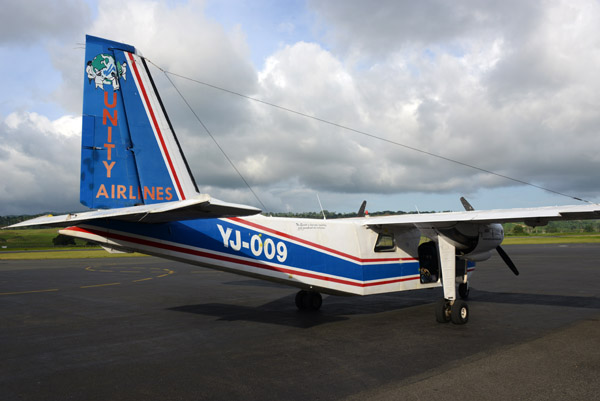 Unity Airlines Islander (YJ-009), Port Vila