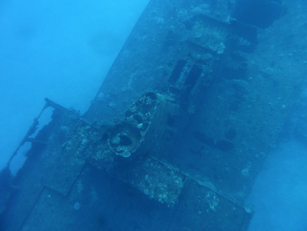 The Semle Federsen rests upright in 30-50m of water
