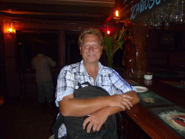 German visitor at the Office Pub, Port Vila