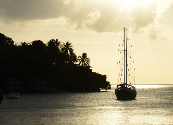 Sailboat in Port Vila harbor