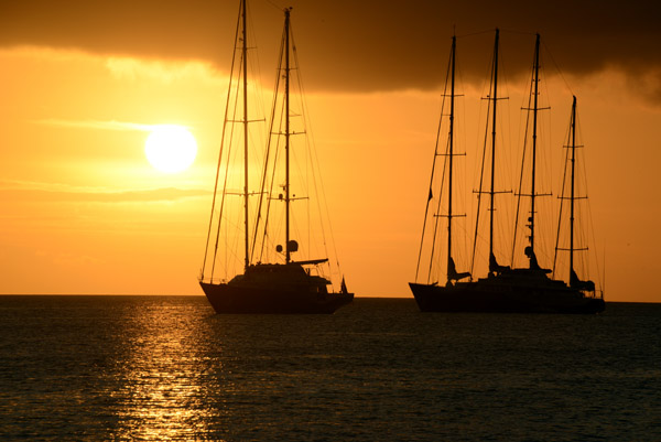 Sailboats at sunset, Vila Bay, Efat Island-Vanuatu