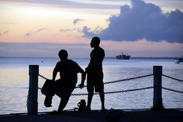 Evening silhouettes, Port Vila waterfront 