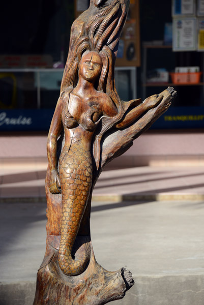 Woodcarving of a mermaid, Port Vila