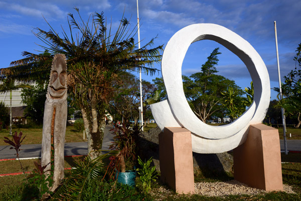 National symbols in front of the National Museum of Vanuatu