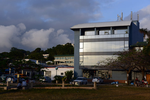 Modern glass building on the Port Vila waterfront