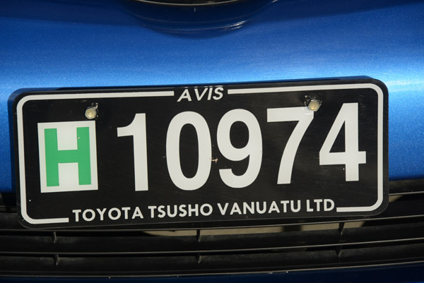 Vanuatu License Plate - Hire Car