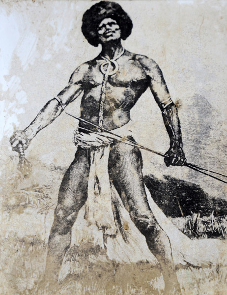 Old engraving of a warrior - Tavuni