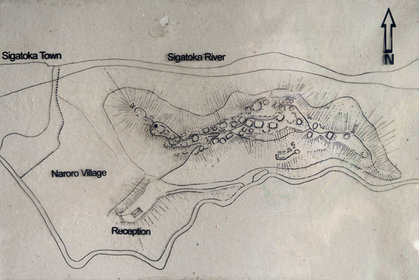 Map of the Tavuni Hill Fort, Fiji
