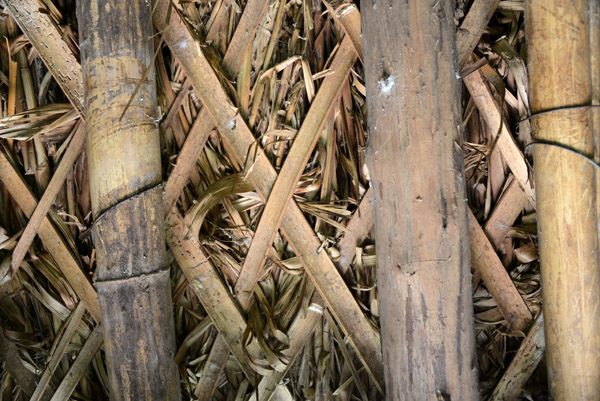 Interior view of the walls of a traditional Fijian hut