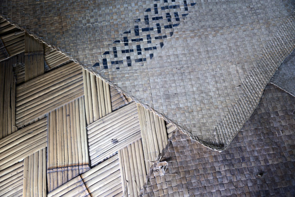 Woven bamboo flooring of a traditional Fijian hut