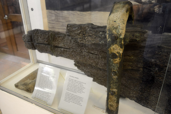 Rudder of the HMS Bounty raised on Pitcairn Island in 1932