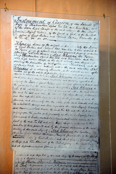 Copy of the Instrument of Cession whereby Fiji passed to the UK in 1874