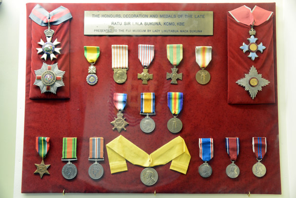 Honours, Decorations and Medals of the Late Ratu Sir Lala Sukuna, KCMG, KBE