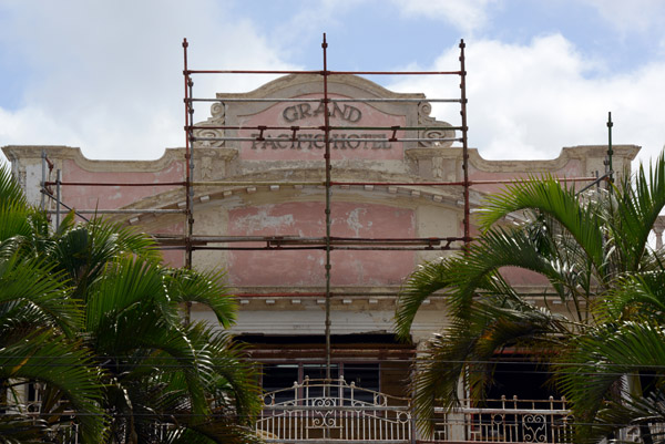 The derelict Grand Pacific Hotel undergoing restoration