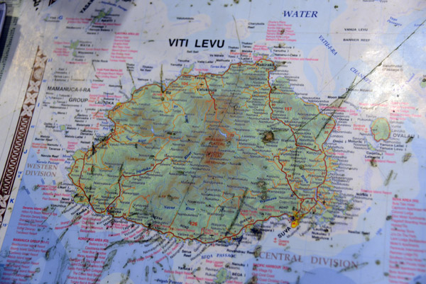 Map of Viti Levu, Fiji's main island