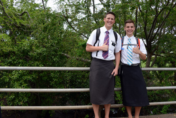 I've spotted the ubiquitous Mormon missionaries all over the world, but these are the first guys to have gone native 