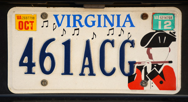 Virginia License Plate - Colonial Williamsburg