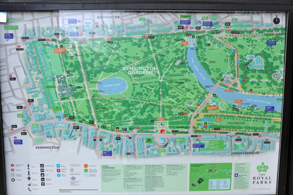 Map of Kensington Gardens, London
