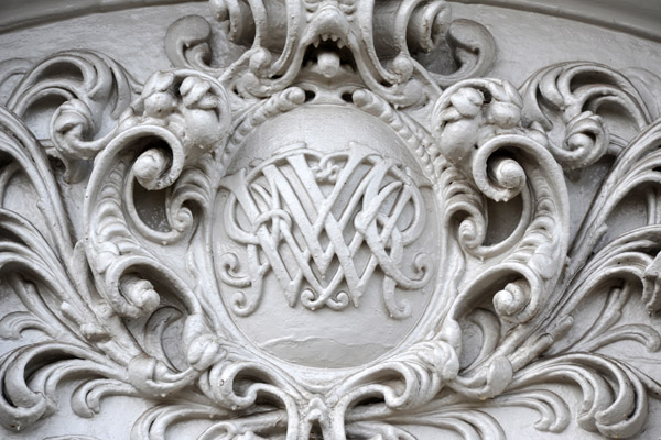 Monogram of William and Mary, Queen's Staircase entrance, Kensington Palace
