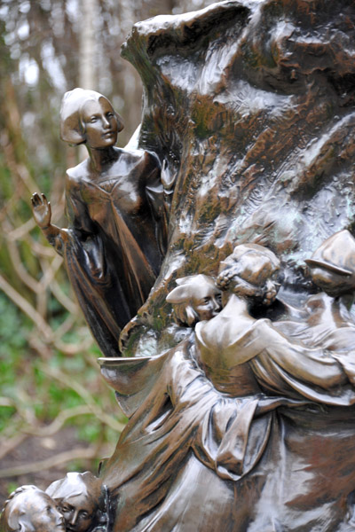 Detail of the base of the Peter Pan statue