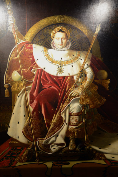 Famous portrait of Napolon on His Imperial Throne, 1806, Jean-Auguste-Dominique Ingres