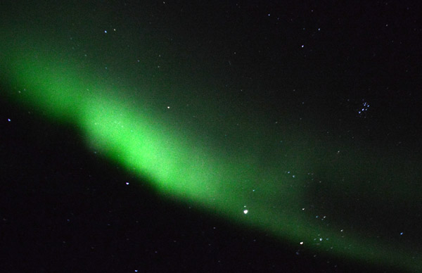 Aurora borealis and the Pleiades, Northern Alberta, Canada