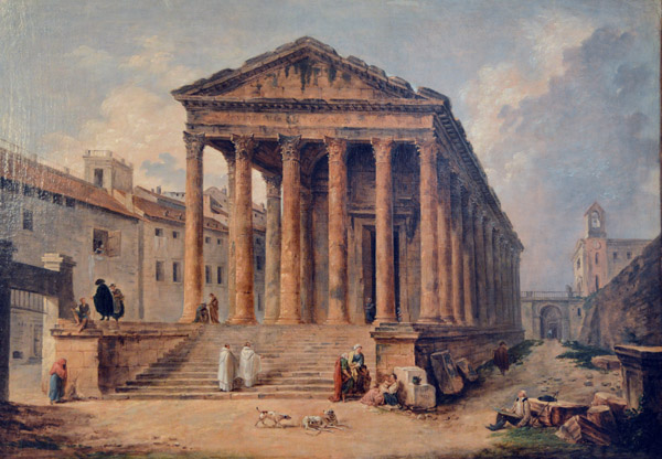 Ancient Temple - the Maison Carre of Nmes, Hubert Robert (1733-1808)