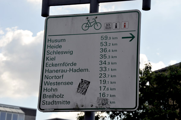 Bicycle distances from Rendsburg
