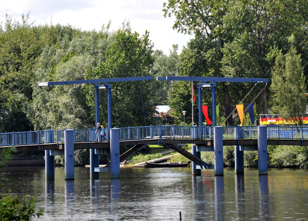 Dutch-style canal drawbridge, Friedrichstadt