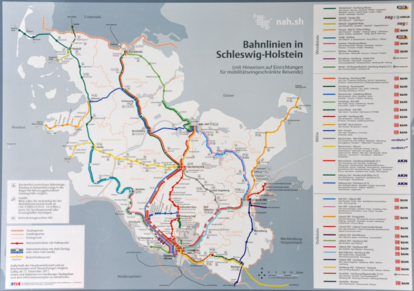 Schleswig-Holstein Railroad Map