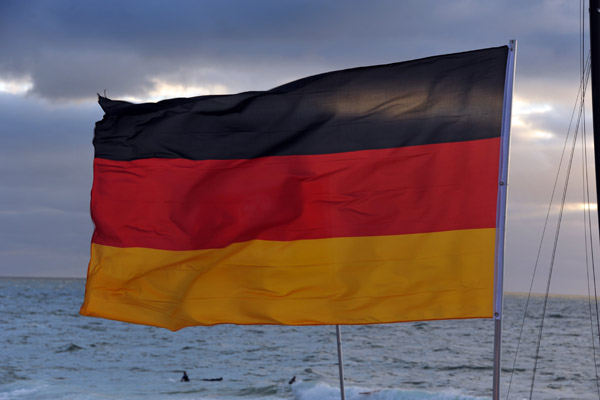 German flag on the beach at Westerland (Sylt)