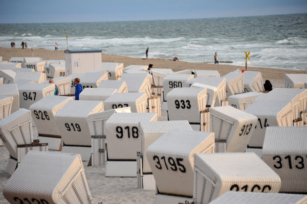The famous Schleswig-Holstein Sandkorb beach chairs