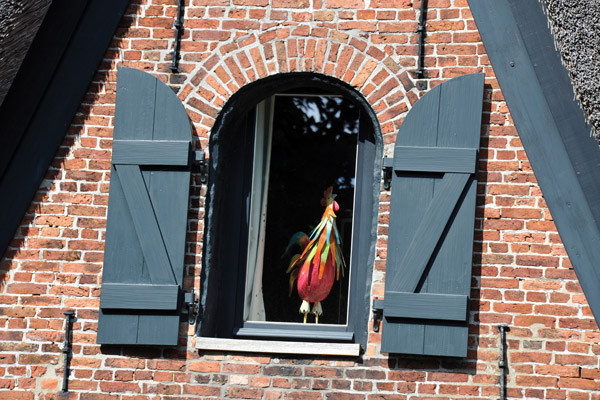 Rooster in the upper window