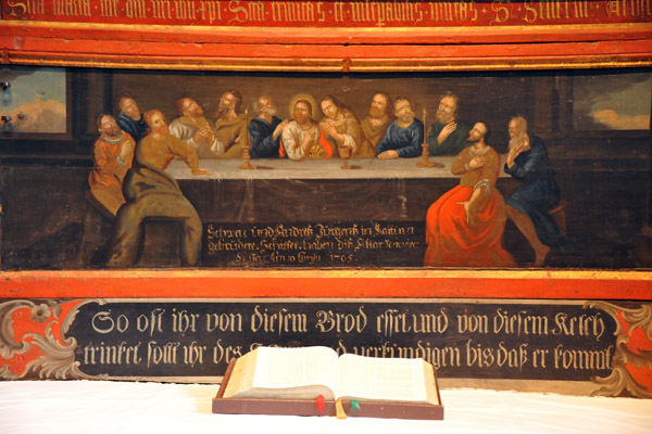 Detail of the Last Supper on the alter of St. Severin, Keitum