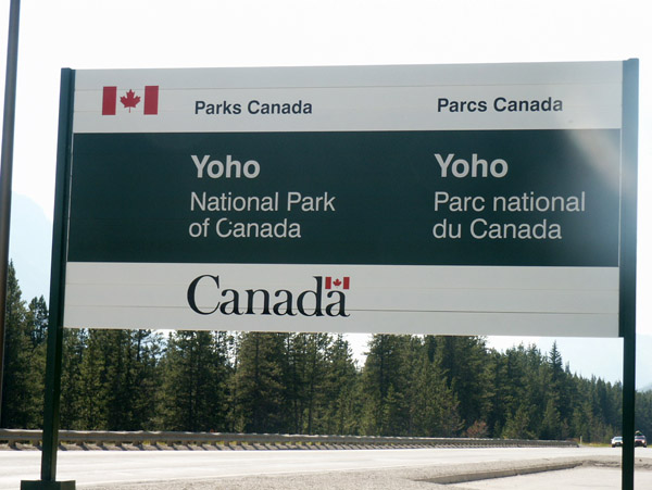 Entering Yoho National Park